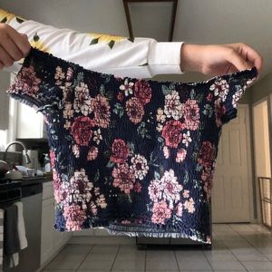 cropped off the shoulder top